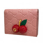 Gucci Wallet Guccissima Cherry Leather Pink Gold