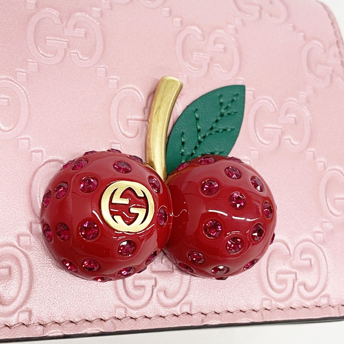 Gucci Wallet Guccissima Cherry Leather Pink Gold — view 6