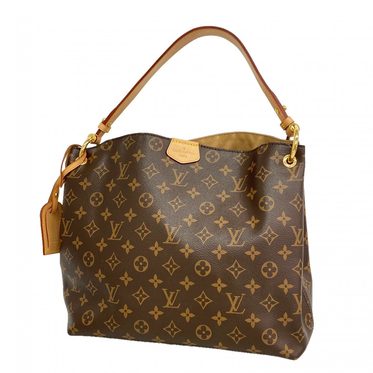 Louis Vuitton Shoulder Bag Monogram Gray Souffle PM Beige