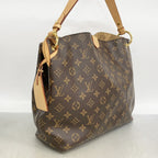 Louis Vuitton Shoulder Bag Monogram Gray Souffle PM Beige — view 2