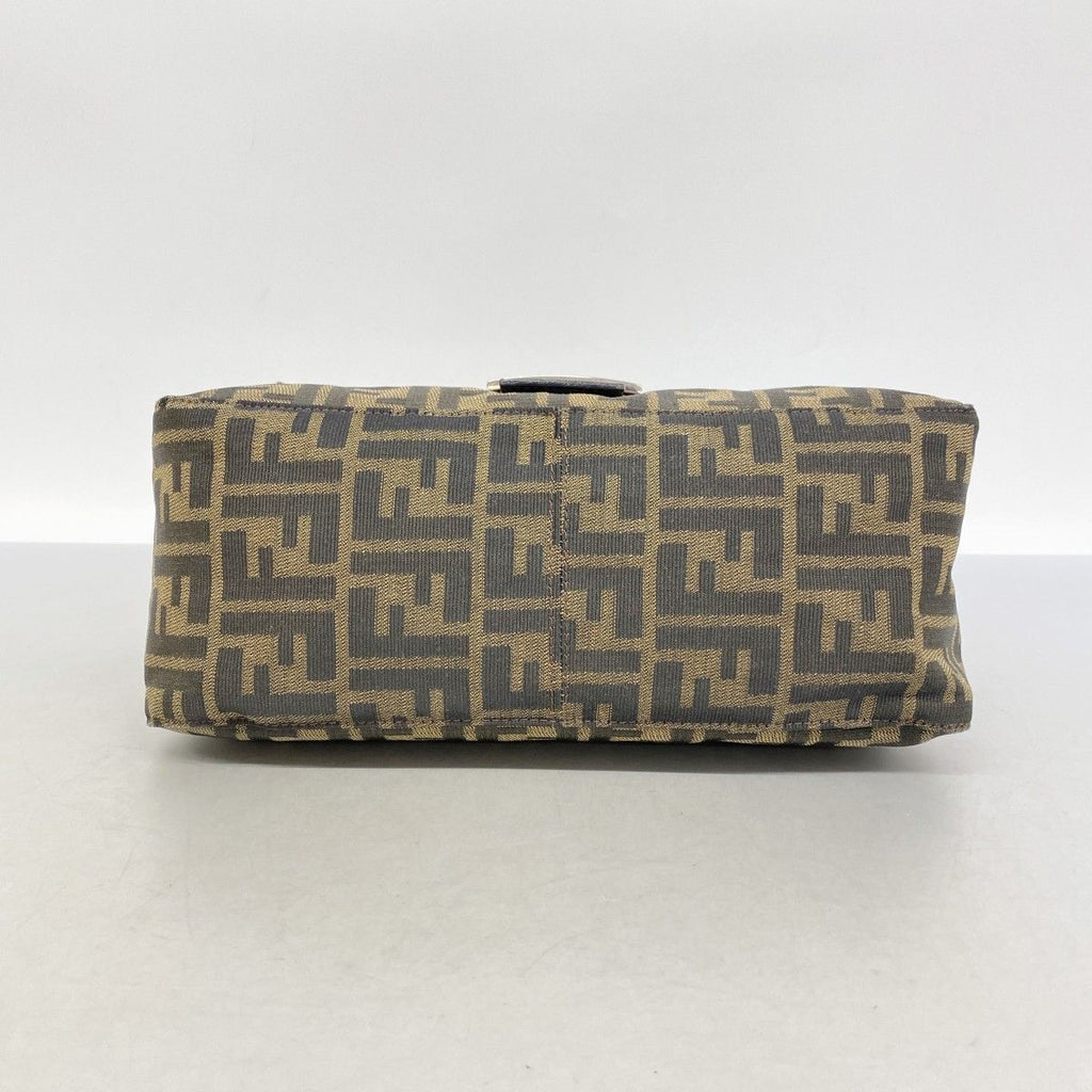 Fendi Handbag Zucca Mamma Bucket Nylon Canvas Brown Silver — view 3