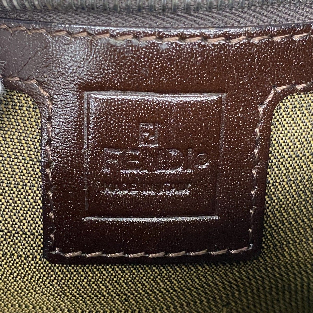 Fendi Handbag Zucca Mamma Bucket Nylon Canvas Brown Silver — view 5