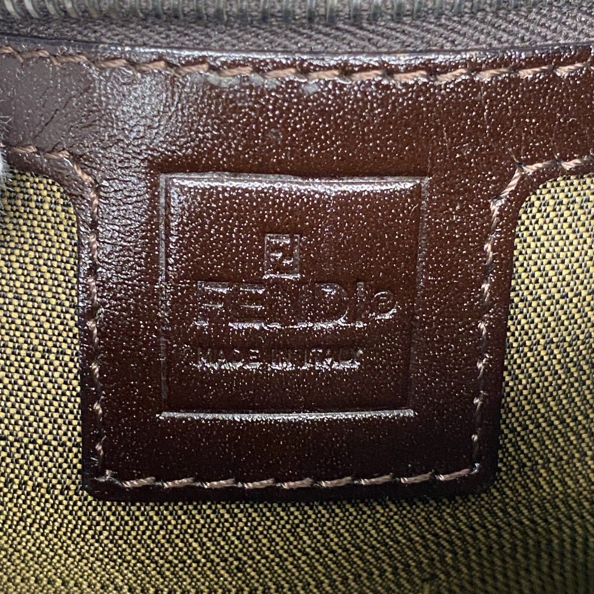 Fendi Handbag Zucca Mamma Bucket Nylon Canvas Brown Silver — view 5