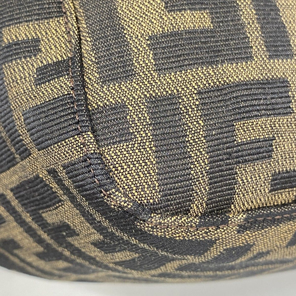 Fendi Handbag Zucca Mamma Bucket Nylon Canvas Brown Silver — view 7