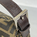 Fendi Handbag Zucca Mamma Bucket Nylon Canvas Brown Silver — view 6