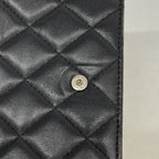 Chanel Wallet Quilted Lambskin Black Silver — view 6