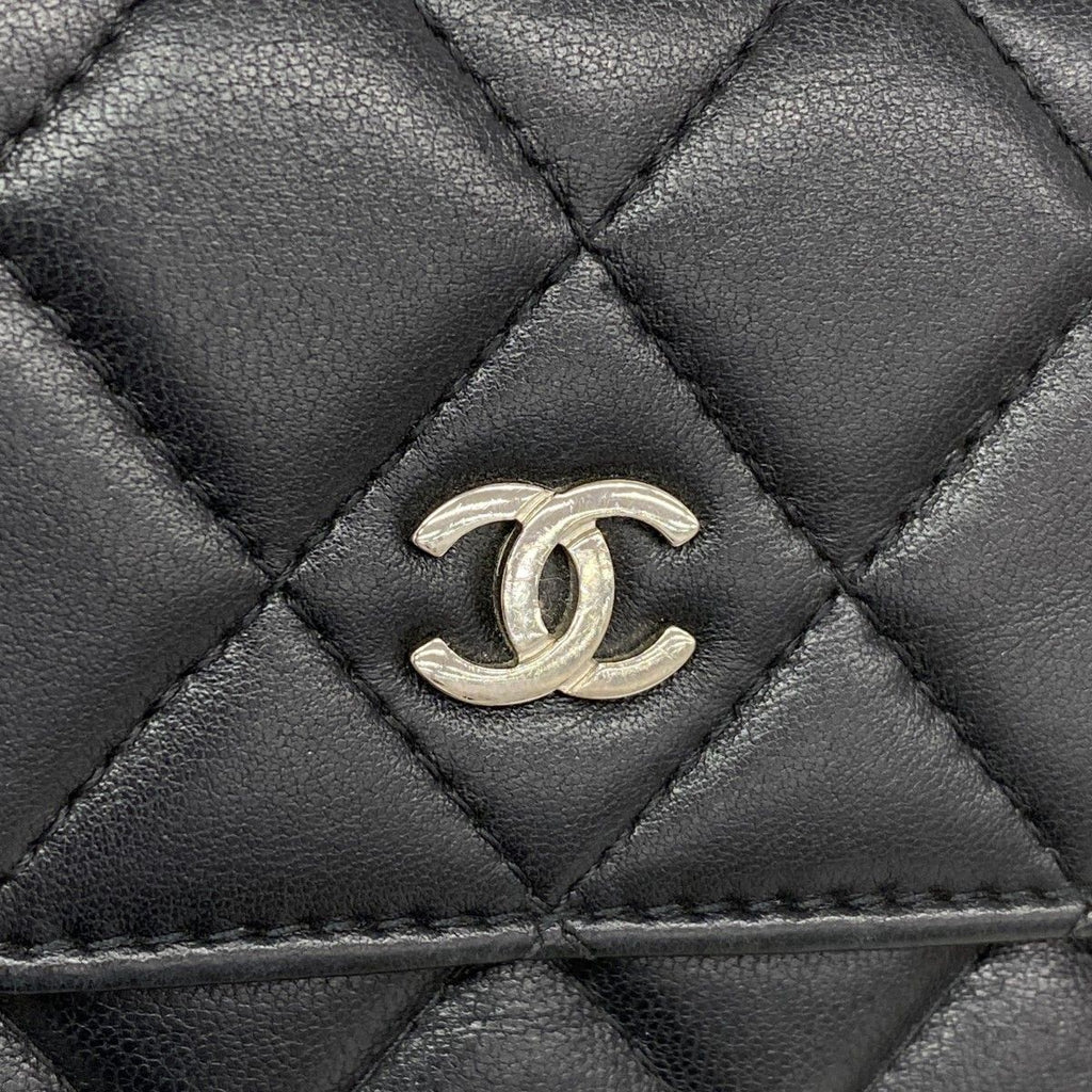 Chanel Wallet Quilted Lambskin Black Silver — view 7
