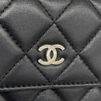 Chanel Wallet Quilted Lambskin Black Silver — view 7