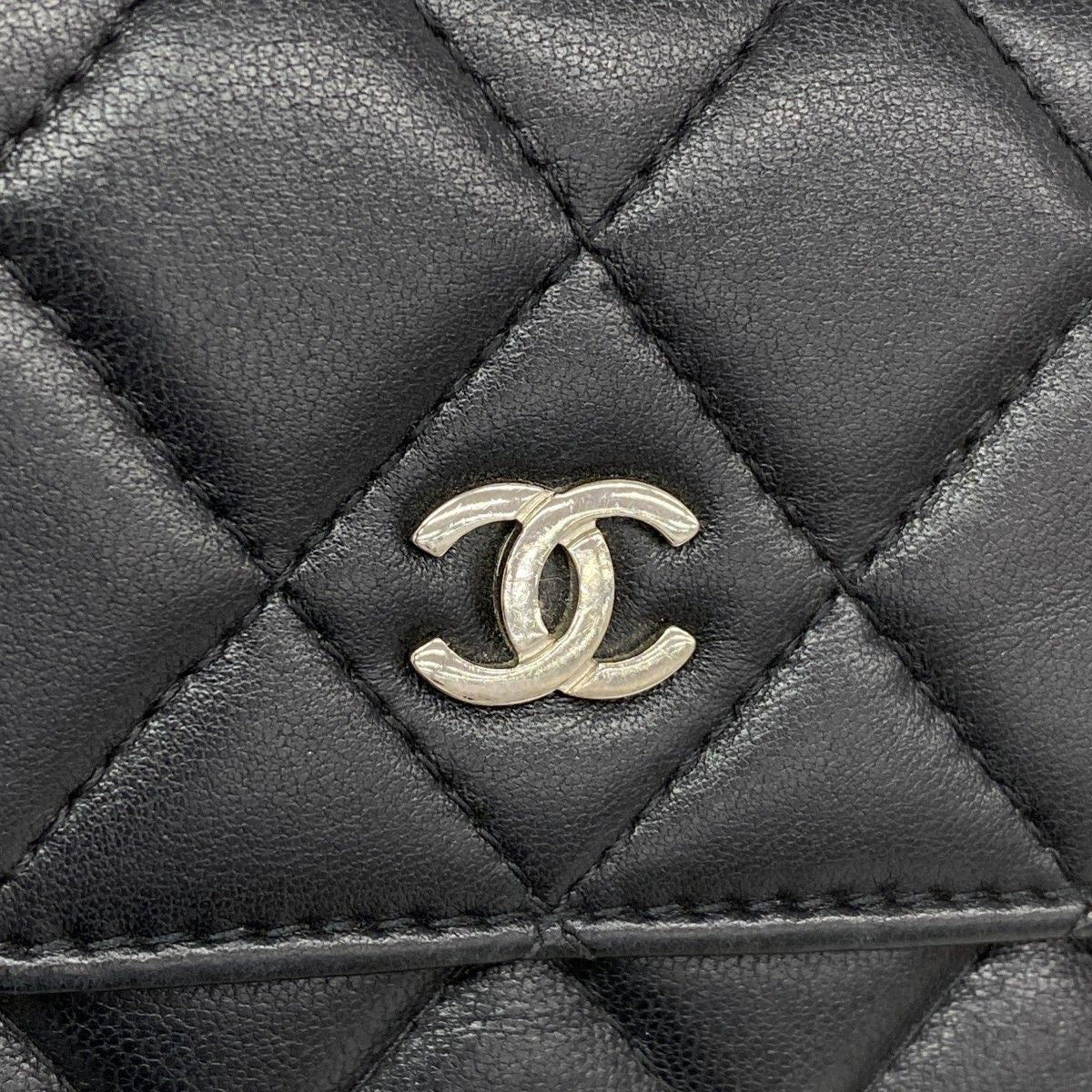 Chanel Wallet Quilted Lambskin Black Silver — view 7