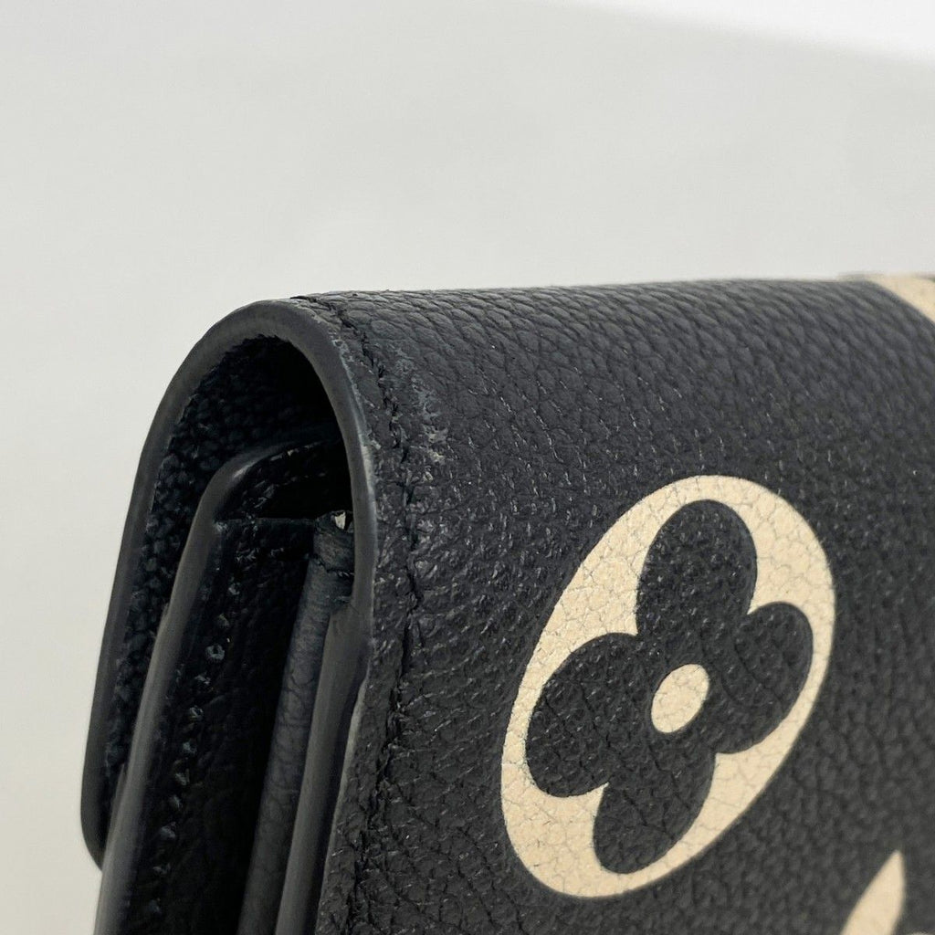 Louis Vuitton Wallet Monogram Empreinte Bicolor Portefeuille Sarah Black Beige — view 6