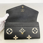 Louis Vuitton Wallet Monogram Empreinte Bicolor Portefeuille Sarah Black Beige — view 8