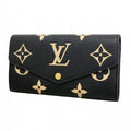 Louis Vuitton Wallet Monogram Empreinte Bicolor Portefeuille Sarah Black Beige