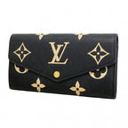 Louis Vuitton Wallet Monogram Empreinte Bicolor Portefeuille Sarah Black Beige