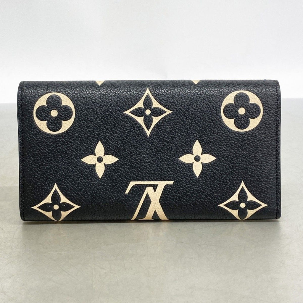 Louis Vuitton Wallet Monogram Empreinte Bicolor Portefeuille Sarah Black Beige — view 9