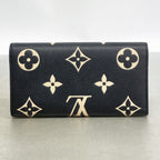 Louis Vuitton Wallet Monogram Empreinte Bicolor Portefeuille Sarah Black Beige — view 9