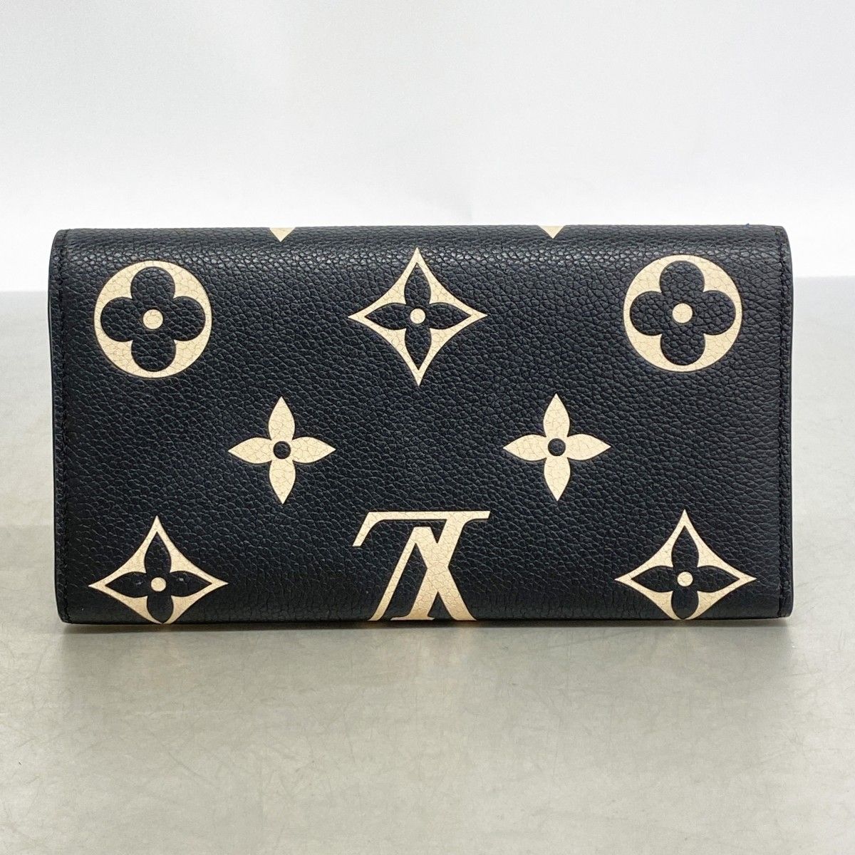 Louis Vuitton Wallet Monogram Empreinte Bicolor Portefeuille Sarah Black Beige — view 9