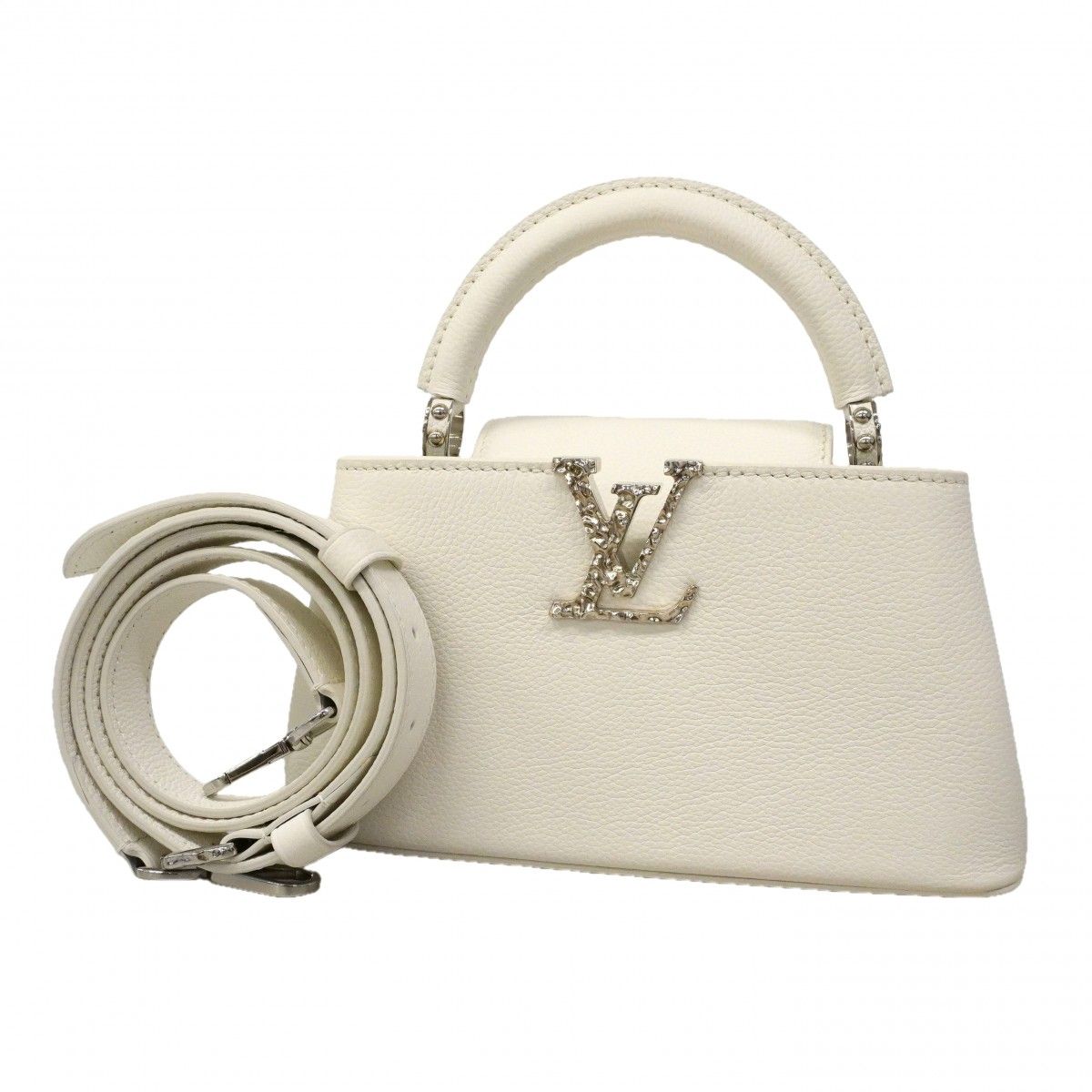 Louis Vuitton Handbag Capucines East West Mini Optical White 2-Way