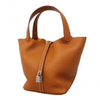 Hermes Handbag Picotin Lock MM Taurillon Clemence Gold