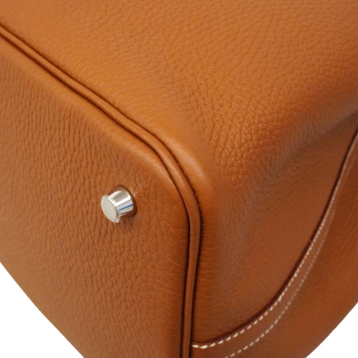 Hermes Handbag Picotin Lock MM Taurillon Clemence Gold — view 6