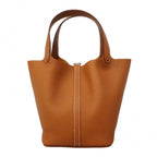 Hermes Handbag Picotin Lock MM Taurillon Clemence Gold — view 7