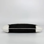 Chanel CC Logo Chain Shoulder Bag Canvas Leather Black White Gold Vintage — view 7