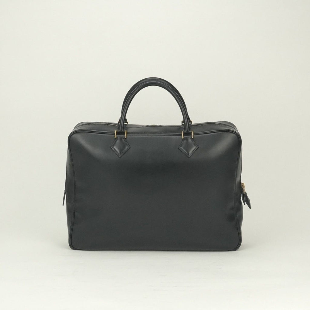 Hermes Plume Doc 38 Business Briefcase Box Calf Noir Black Silver