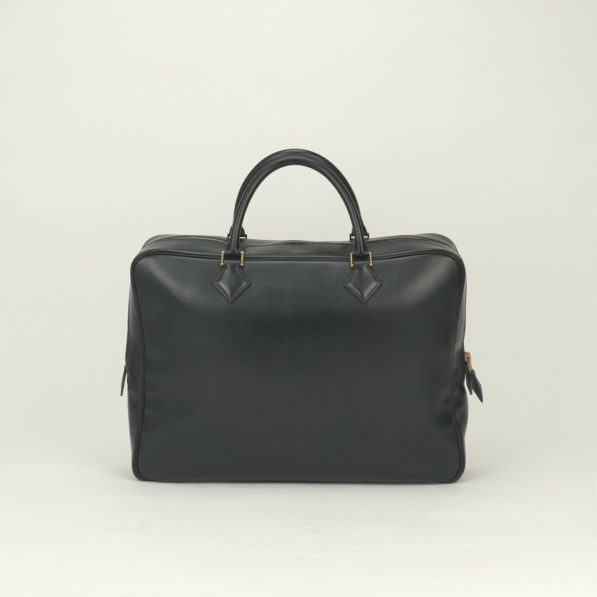 Hermes Plume Doc 38 Business Briefcase Box Calf Noir Black Silver