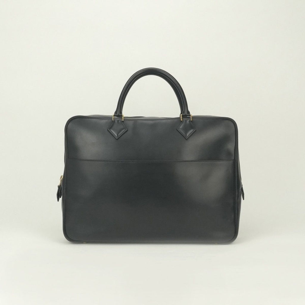 Hermes Plume Doc 38 Business Briefcase Box Calf Noir Black Silver