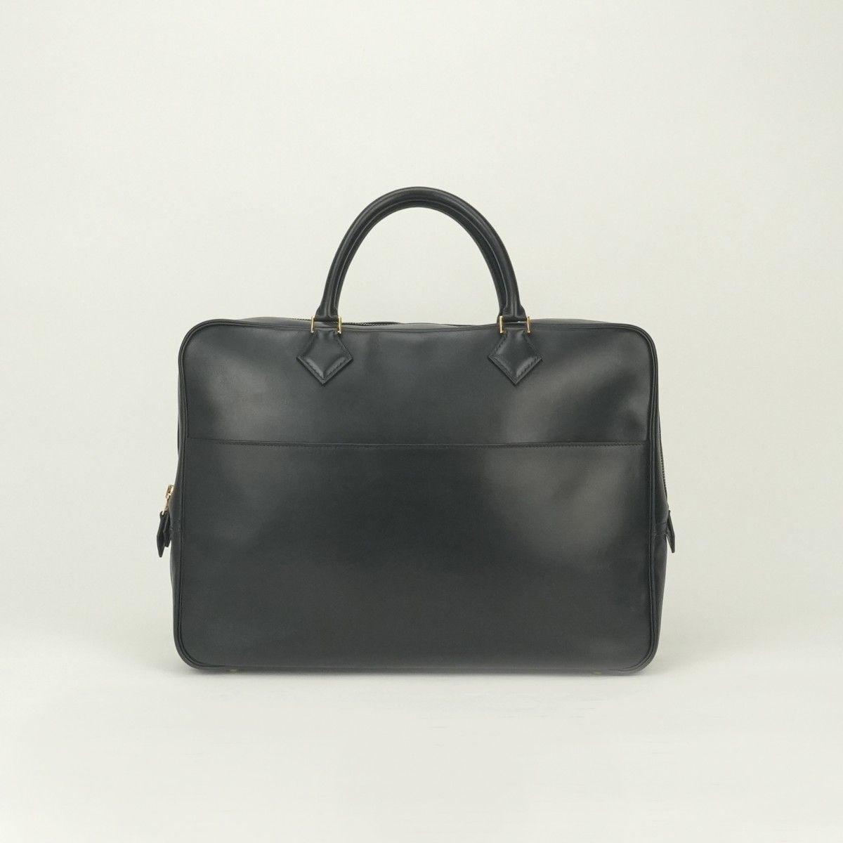Hermes Plume Doc 38 Business Briefcase Box Calf Noir Black Silver
