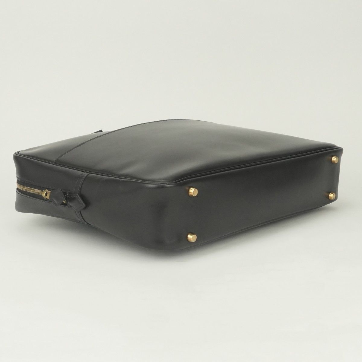 Hermes Plume Dog 38 Business Briefcase Box Calf Havana Brown Gold — view 6