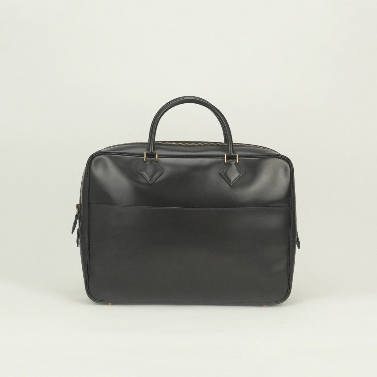 Hermes Plume Dog 38 Business Briefcase Box Calf Havana Brown Gold