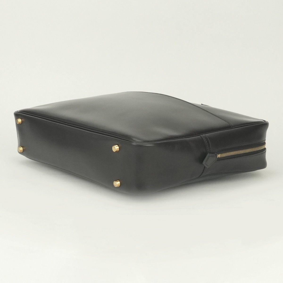 Hermes Plume Dog 38 Business Briefcase Box Calf Havana Brown Gold — view 5
