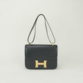 Hermes Constance 23 Shoulder Bag Box Calf Noir Black Gold