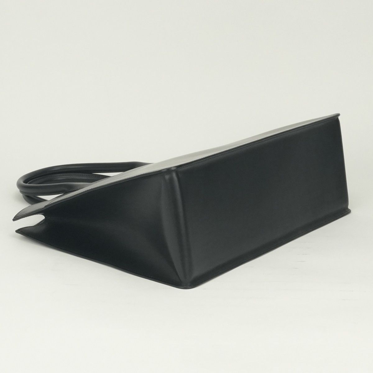 Hermes White Bus GM Business Briefcase Box Calf Noir Black Gold — view 6