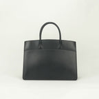 Hermes White Bus GM Business Briefcase Box Calf Noir Black Gold