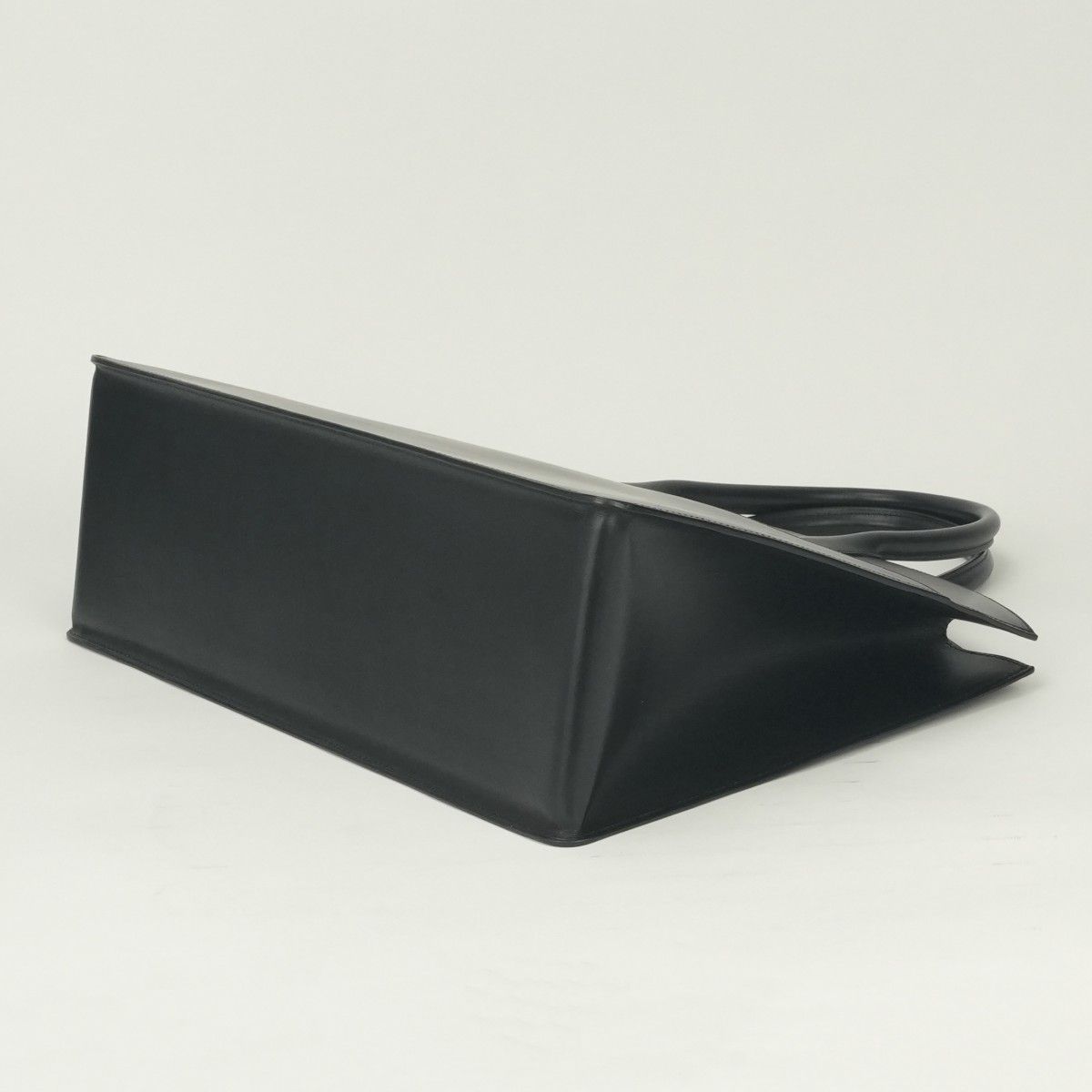 Hermes White Bus GM Business Briefcase Box Calf Noir Black Gold — view 5