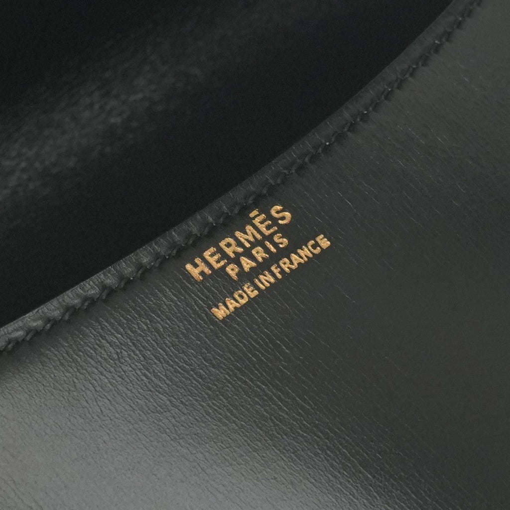 Hermes Vintage Shoulder Bag Box Calf Noir Black — view 7
