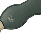 Fendi Shoulder Strap You Ivory Dark Green Pink Flower Studs Leather — view 3