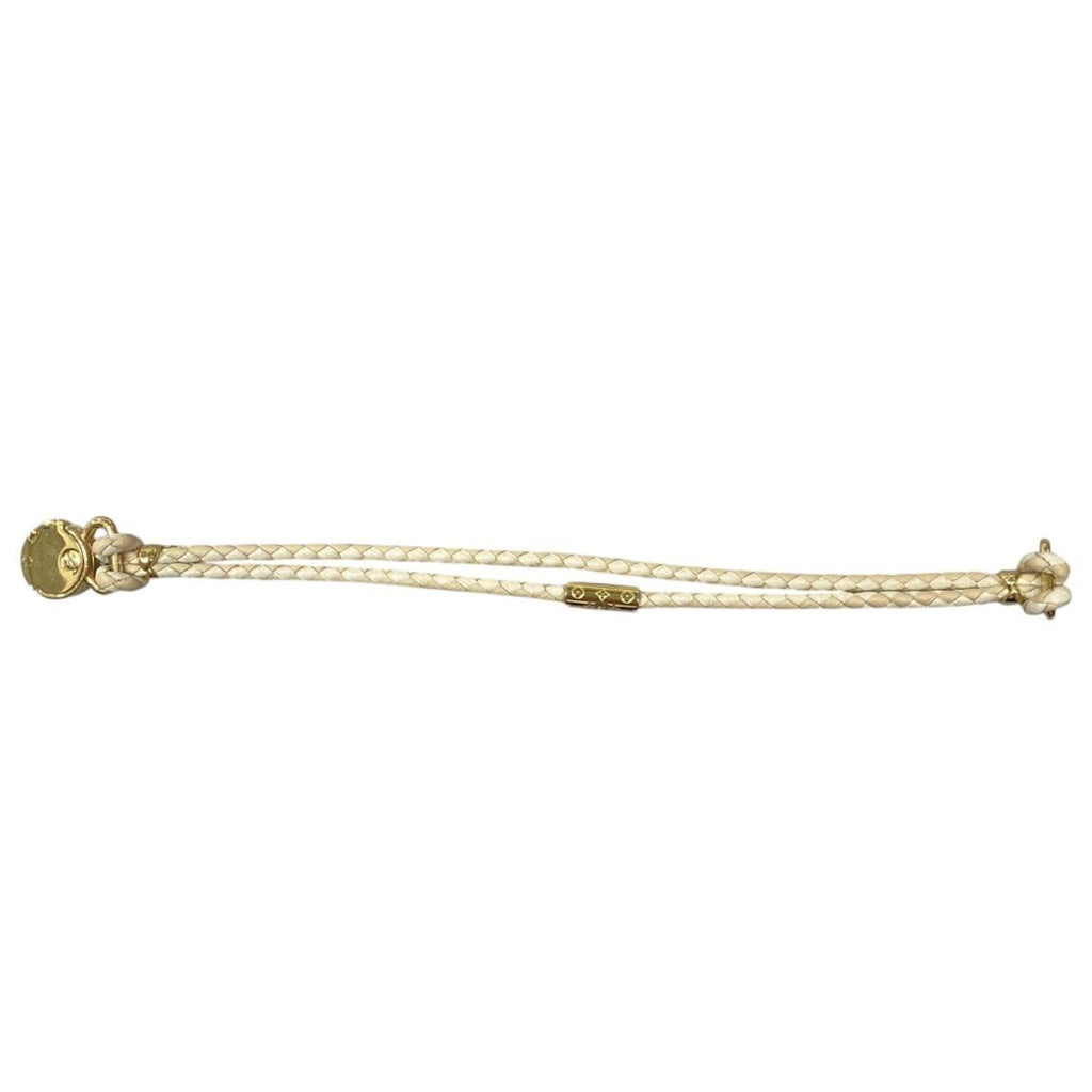 Louis Vuitton Bracelet LV Quick It LV Logo Leather Ivory Beige Gold — view 6