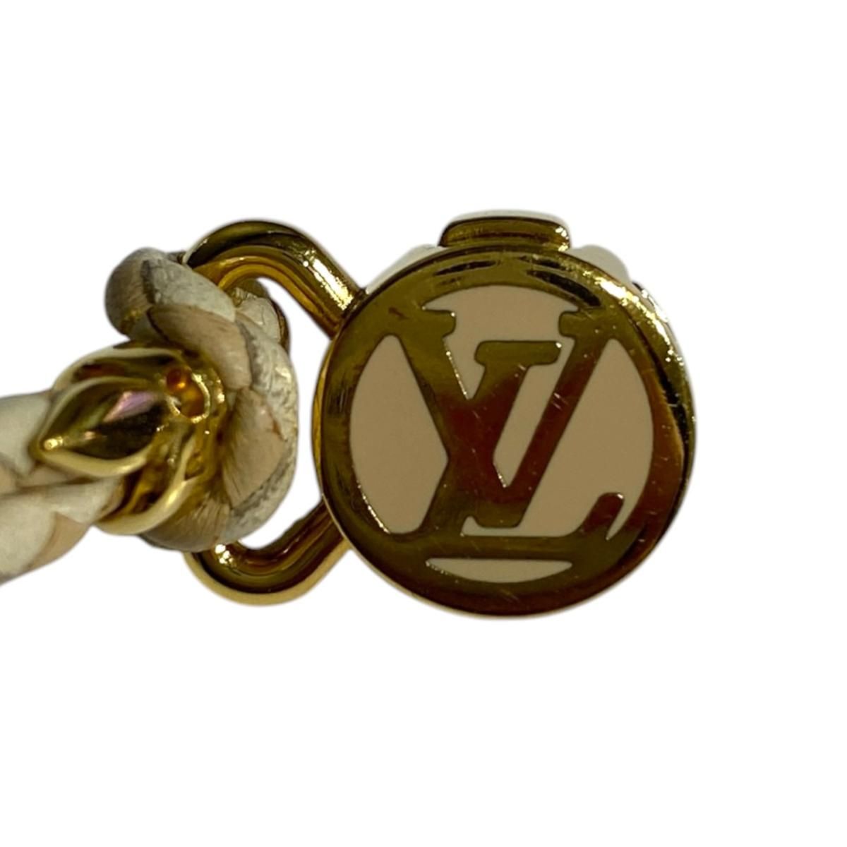 Louis Vuitton Bracelet LV Quick It LV Logo Leather Ivory Beige Gold — view 5