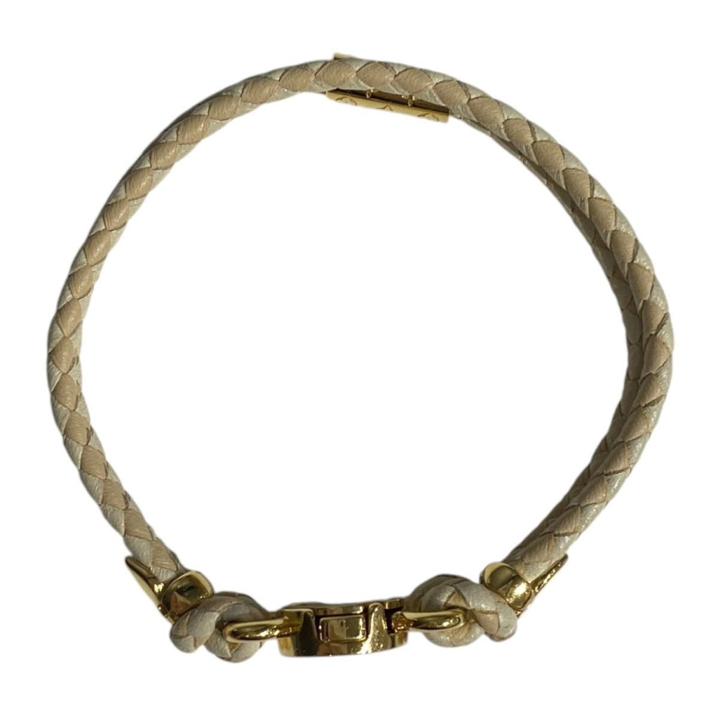 Louis Vuitton Bracelet LV Quick It LV Logo Leather Ivory Beige Gold — view 3