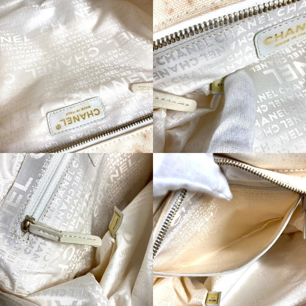 Chanel Handbag CC Logo Marshmallow Canvas Black — view 9
