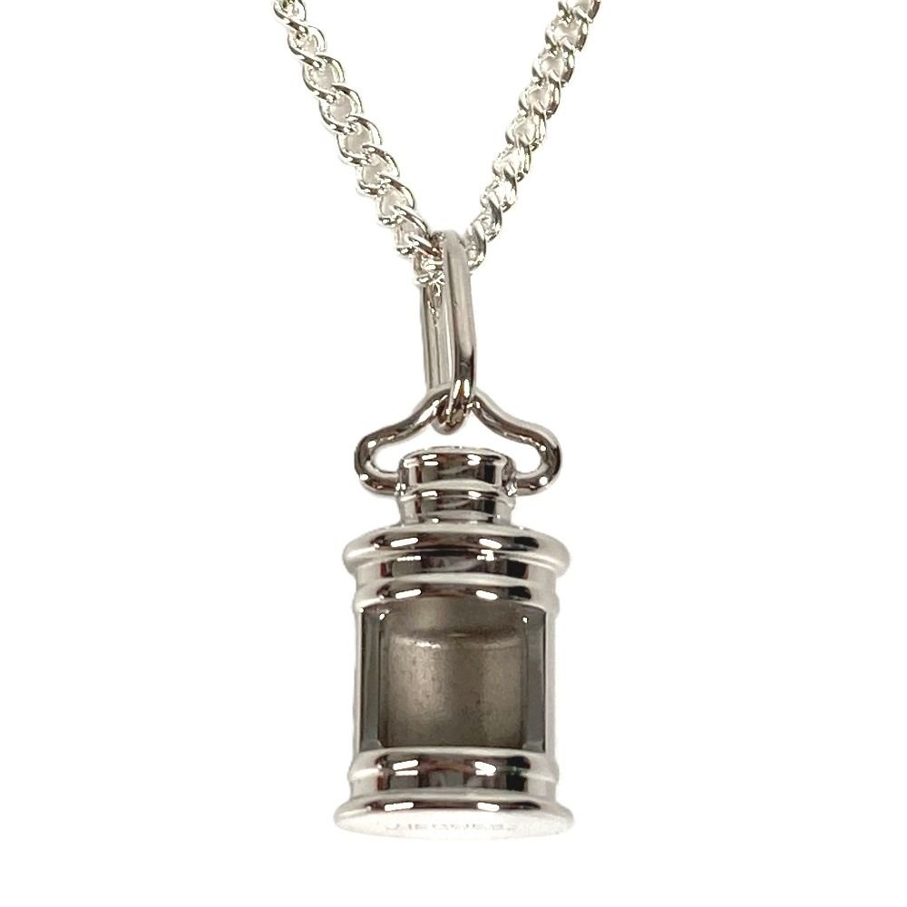 Hermes Necklace Lanterne PM Pendant Only Metal Silver