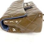 Chanel Shoulder Bag CC Logo Quilted Patent Leather Khaki — view 3