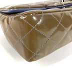 Chanel Shoulder Bag CC Logo Quilted Patent Leather Khaki — view 2