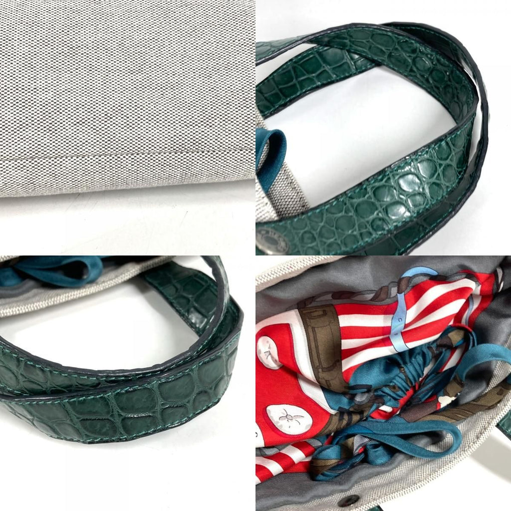Hermes Handbag Petit Ash Canvas Green — view 8