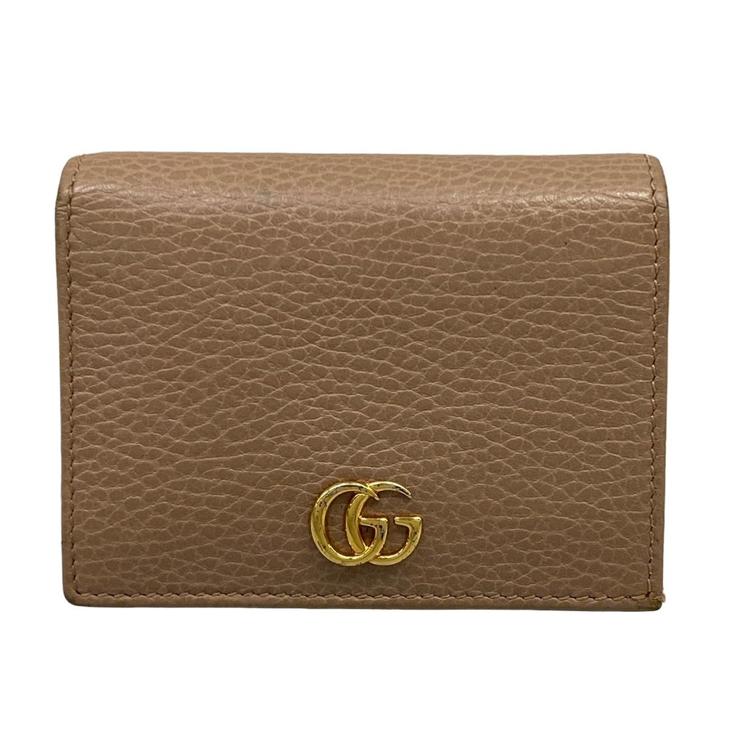 Gucci Bifold Wallet GG Marmont Light Brown Leather