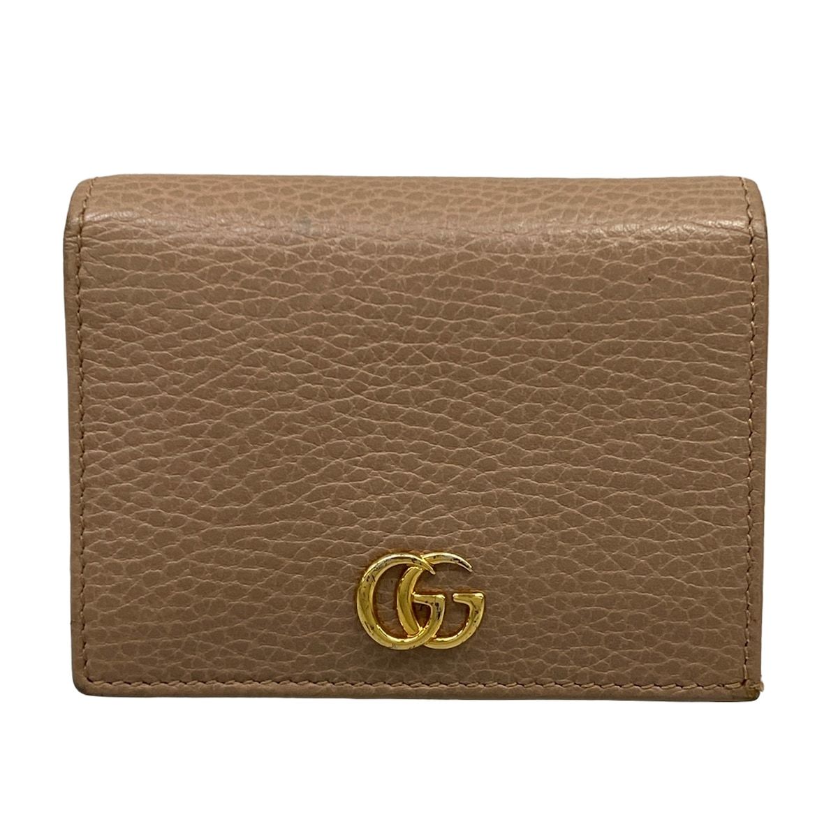 Gucci Bifold Wallet GG Marmont Light Brown Leather