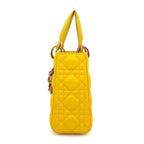 Dior Shoulder Bag Lady Dior Small Sani Yellow Cannage Lambskin Pink