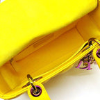 Dior Shoulder Bag Lady Dior Small Sani Yellow Cannage Lambskin Pink